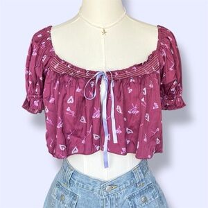 OUT FROM UNDER Grace Satin Flyaway Top In Purple, Women's At Urban Outfitters